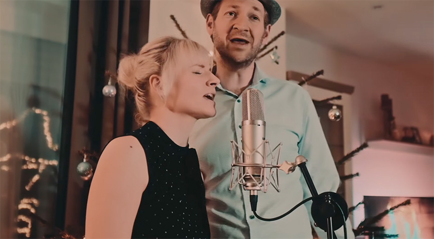 Felix und Annett gemeinsam bei einer echten Aufnahme-Session, hier entsteht euer Song