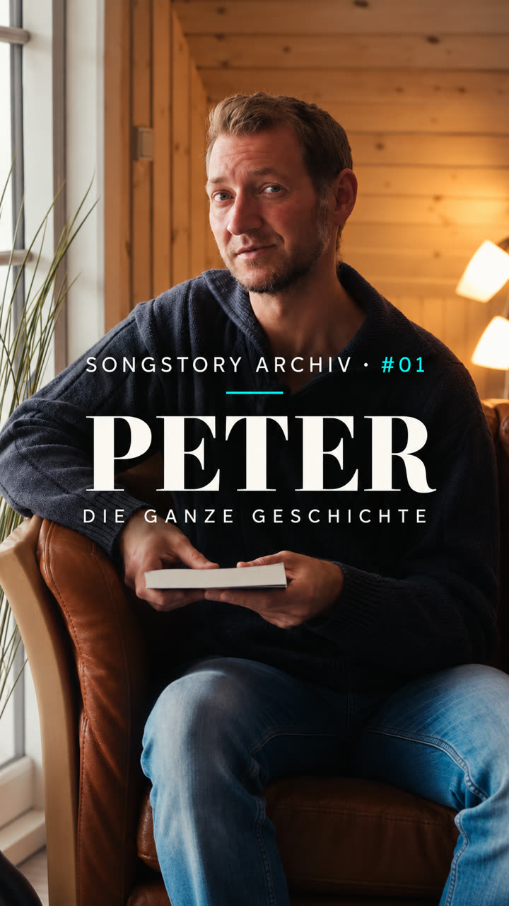 Felix sitzt im Sessel und hält Peters Buch in den Händen